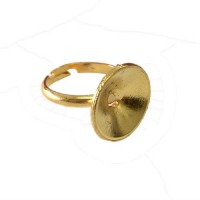 Pack of 4 Ring Bezels for 18mm Rivoli, Brass/Gold colour