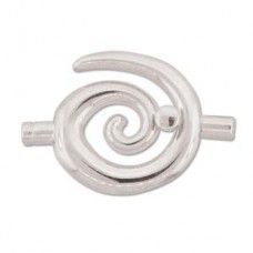 Large Swirl Glue-in Toggle, I.D 3.2mm, Silver