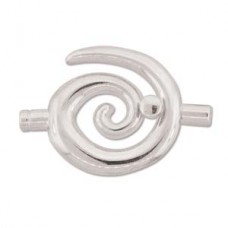 Bulk Bag Large Glue In Toggle Swirl, Silver, 3.2mm I.D, Pack of 12