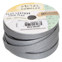 Metallic Silver, 10x2mm Leather in multiples of 20cm Metallic Silver, 10x2mm Leather in multiples of 20cm