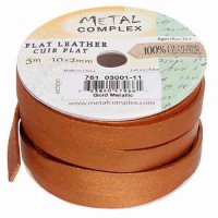 Metallic Gold 10x2mm Leather in multiples of 50cm