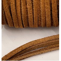 3.2mm flat Leather lacing Cord, brown, 5m length