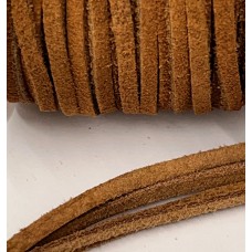 3.2mm flat Leather lacing Cord, brown, 5m length