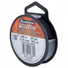 Beadalon 161T-004 Wildfire Beading Thread, .006 in, 0.15mm, Black, 20yds