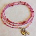 Pink Dove and Feather Charm Seed Bead Wrap Bracelet Kit
