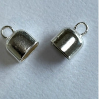 Kumihimo End Cap Oval , 9 x 8mm, Silver Colour - Pack of 2 - 23820100 Kumihimo End Cap Oval , 9 x 8mm, Silver Colour - Pack of 2 - 23820100