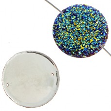 Fashion Components - Resin Sew-on-Sugar Stone Round - 34mm Medium Vitrail - 1 pc