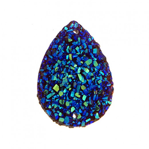 Fashion Components - Resin Sew-on-Sugar Stone Drop - 18x25mm Medium Vitrail - 1pc