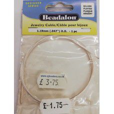 Beadalon -Silver Plated Jewelry Cable - 1.19mm - 144B-014