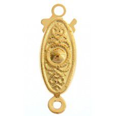 Fancy Box & Hook Clasp, 18 x 6mm, Gold, Pack of 2 pieces