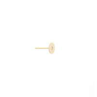6 mm Flat Ear Studs, Gold Plated - 20 pcs