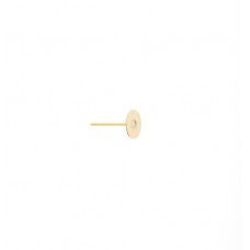 6 mm Flat Ear Studs, Gold Plated - 20 pcs