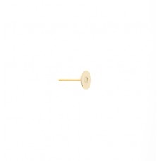 6 mm Flat Ear Studs, Gold Plated - 20 pcs