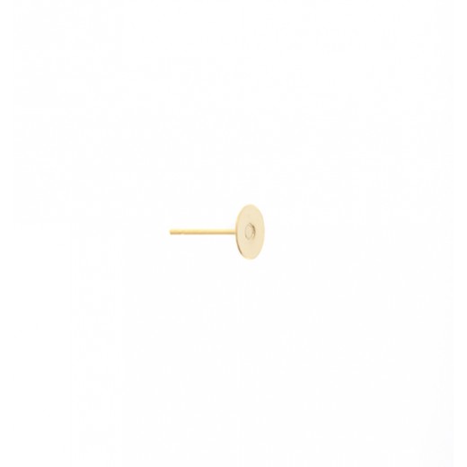 6 mm Flat Ear Studs, Gold Plated - 20 pcs