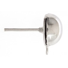 8 mm Ear Studs with Loop, Nickel Colour - Pack of 20