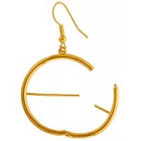 Round Interchangeable Gold Earrings, 1 Pair