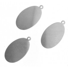 German Silver Oval, 29 x 13mm, 24ga, Pack of 2