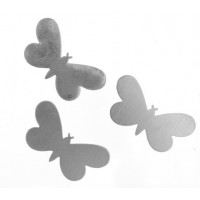 German Silver Butterfly, 33 x 19mm, 24ga, Pack of 2