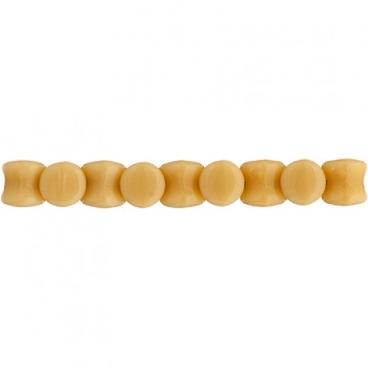 Czech Pellet 4x6mm - Ivory Alabaster Opaque - approx 43 beads