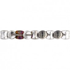 Czech Pellet 4x6mm  - Crystal/Volcano Tr.Half coated- approx 43 beads