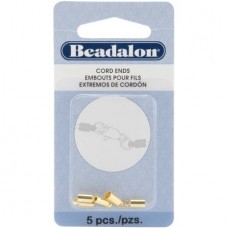 Beadalon - 2.7mm Heavy Gold Cord ends- 5pcs per pack - 304A-005