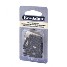 Mobile phone Plugs (15pcs) Black loop style - 334m-014