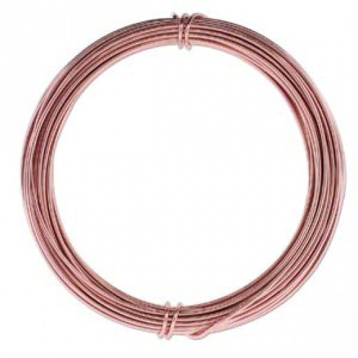Rose Gold colour Aluminium Wire, 12ga (2.1mm) 39 ft (11.88m)