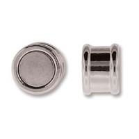 8 x 16mm Glue-in Magnetic Bamboo Clasp, Silver