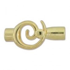 Bulk Bag Small Glue In Toggle Swirl, Gold Plated, 6.2mm I.D, Pack of 12