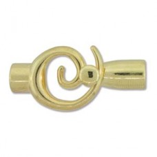 Small Glue In Toggle Swirl, Gold Plated, 6.2mm I.D, Pack of 4