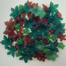 Lucite Flower and Leaf Mix - Chocolate Mint