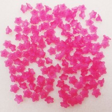 Lucite Flower and Leaf Mix - Hot Pink Mini Flowers