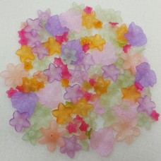 Lucite Flower and Leaf Mix - Tropical Fruit Punch