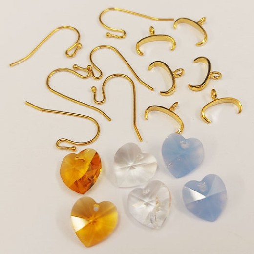 Swarovski Crystal Heart Earring Sets, Make 3 Pairs!