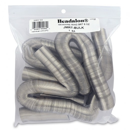 Bulk Small Ring Size Memory Wire, Bright, 8oz pack