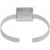 Silver Bezel Handmade Bracelet Cuff Square 21x4mm