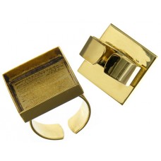 100% Brass Handmade Bezel, Square Ring, 21 x 3mm