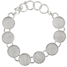 Silver Handmade Bezel, Linked Bracelet, 16 x 4mm