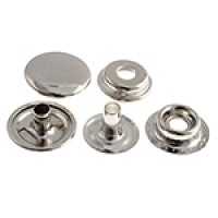 15mm Silver Leather Snaps by Metal Complex, Pack of 20 (10 Sets)