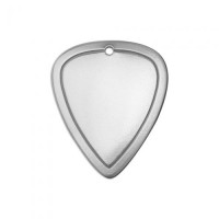 Premium 16ga Aluminium Border Guitar Pick, 1 1/4 x 3/4", Pack of 2