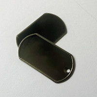 Authentic 24ga Aluminium Dog Tag with folded edge, 50mm x 27mm Authentic 24ga Aluminium Dog Tag with folded edge, 50mm x 27mm