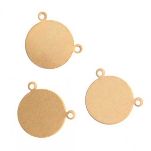 24ga Brass Circle Tag, 16mm, Pack of 6