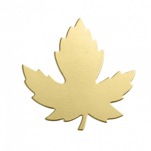 ImpressArt 24ga Brass Maple Leaf, 1 1/4", Pack of 2