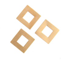 24ga Brass Square Washer, 17mm, Pack of 4