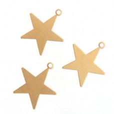 24ga Brass Star, 25mm - great for earrings or stamping, Pack of 4