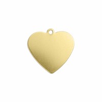 ImpressArt 24ga Brass Heart, 5/8" / 16mm stamping blank or pendant, Pack of 2