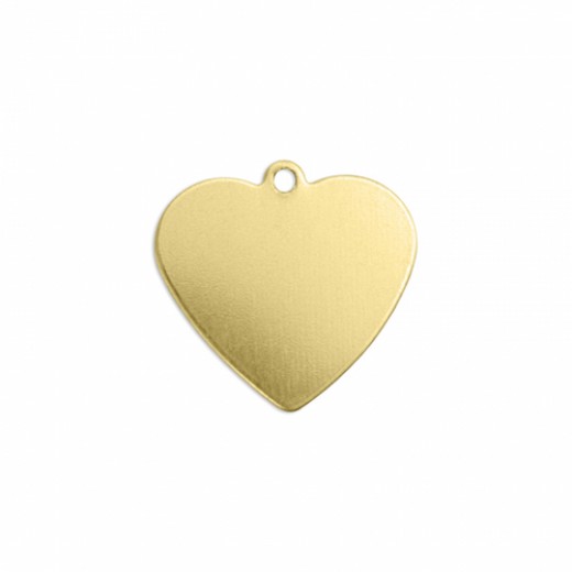 ImpressArt 24ga Brass Heart, 5/8" / 16mm stamping blank or pendant, Pack of 2