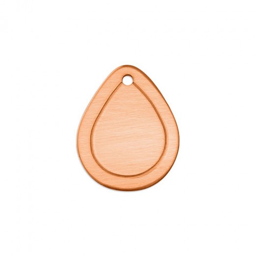 ImpressArt 18ga Copper Border Drop, 19mm stamping blank, pack of 2
