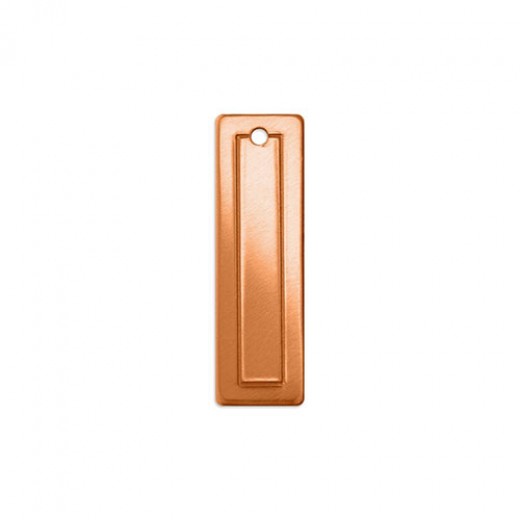 ImpressArt 18ga Copper Border Rectangle, 9.5 x 30mm stamping blank, pack of 2