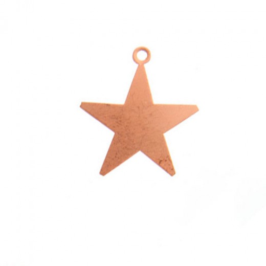 ImpressArt 24ga Copper Star with Ring, 7/8", Pack of 4